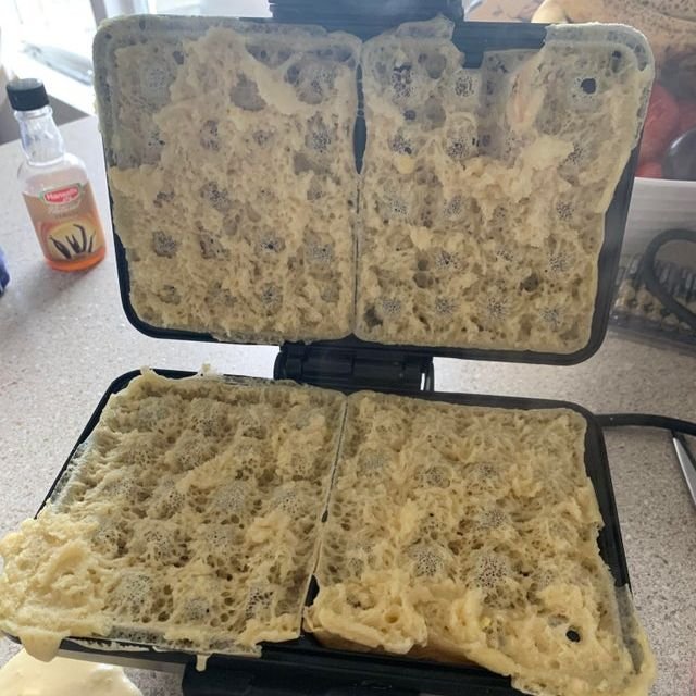 Image credit: reddit | A botched attempt at a waffle iron.